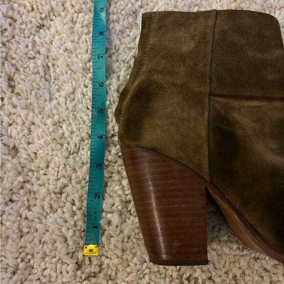 Rag & Bone Mineral Green Suede Leather Bottom Newbury Heeled Booties 36.5 - Picture 9 of 9